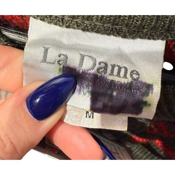 Vintage Women's La Dame 3D Patterned Cardigan Sweater M - Picture 7 of 7